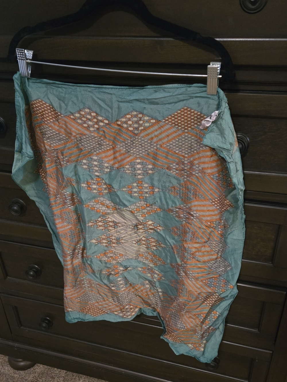 Light Teal & Orange Patterned scarf